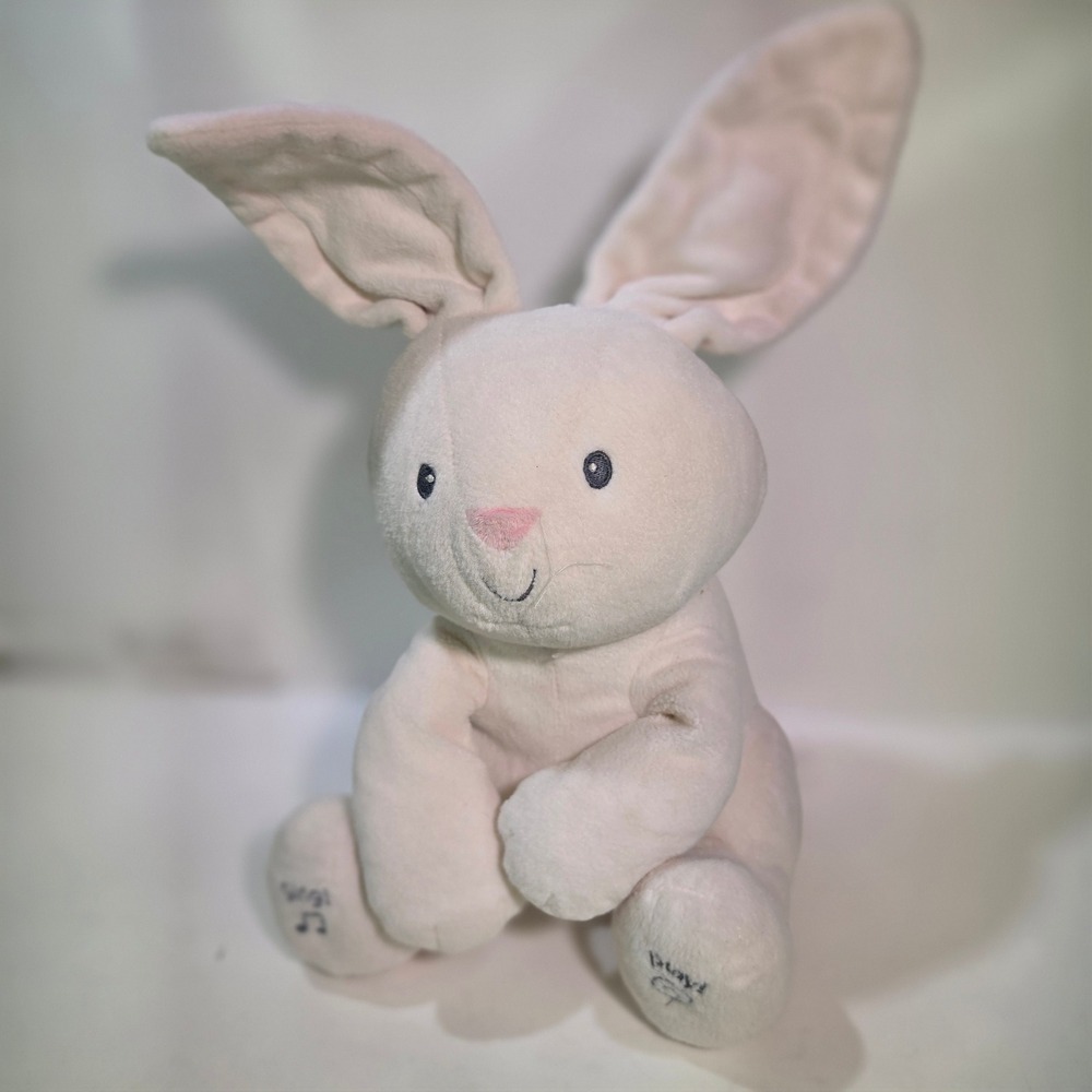 Baby GUND Flora Animated Bunny Plush Interactive Peek-A-Boo Talking Toy 12 inch